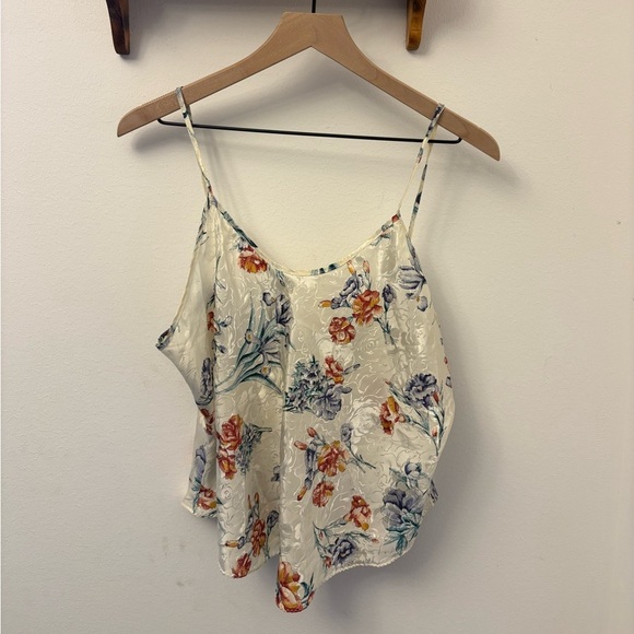 Vintage Tops - Vintage Floral Camisole in Cream and Multicolor